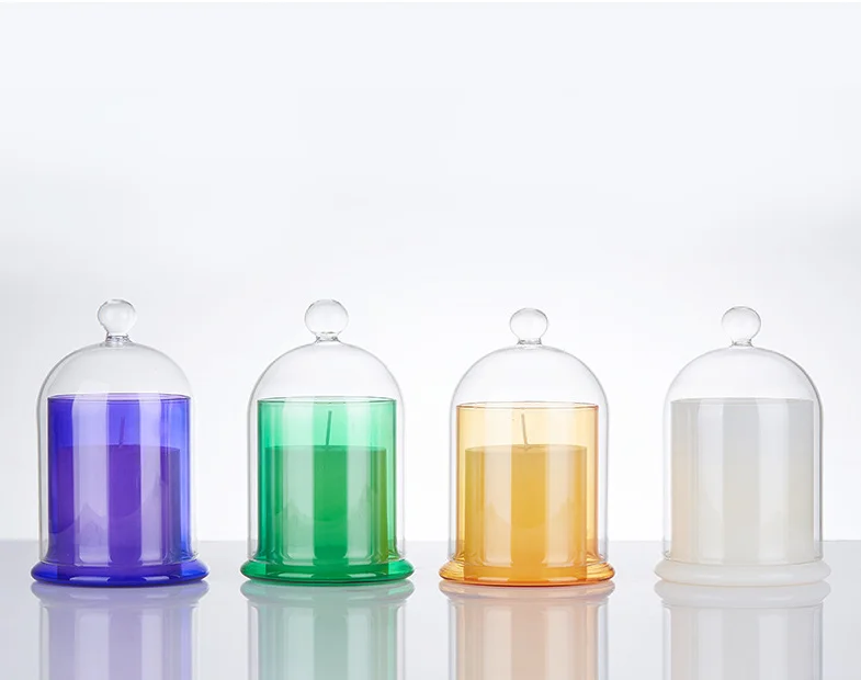 
Glass candle jar heat-resistance Glass bell candle jar with cloche Dome-Glass cover for candle making 