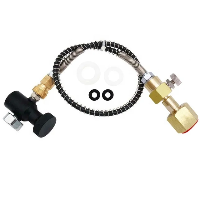 EU W21.8 Thread Co2 Tank Soda Stream CO2 Cartridges Refill Exchange Adapter with Gauge