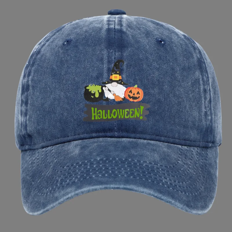 Halloween Decorations Trick or Treat Magical Wizard Witch Ghost Skull Pumpkin Lamp Baseball Dad Caps With Spooky Design Hats