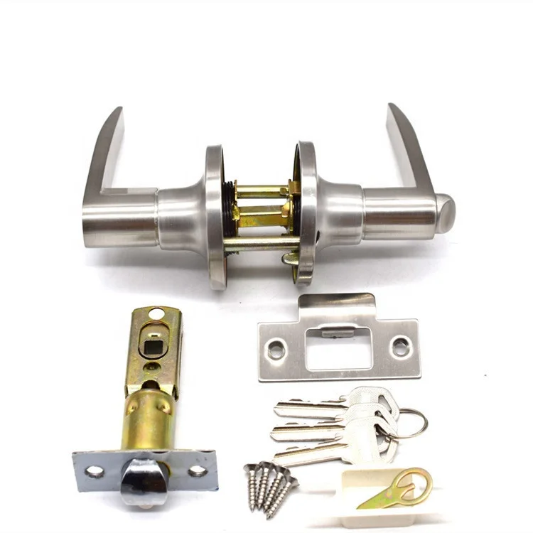 MAXAL Satin Nickel finish Door handle lock interior Entrance  lock Door Locks Handles