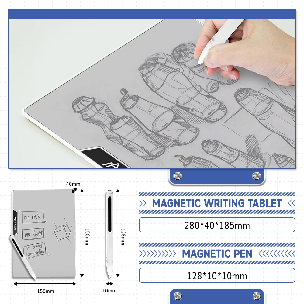 2024 New 12-Inch Portable Electronic Writing Pad LCD Drawing Tablet for School Office or Home Magnetic Memo Pad Gift