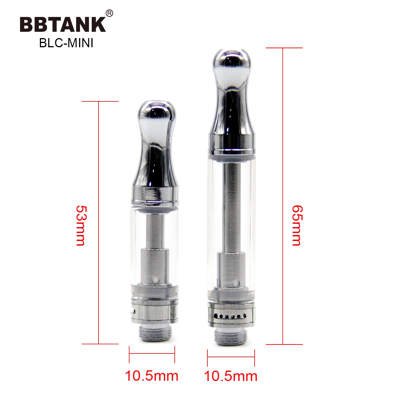 Leakproof Adjustable Airflow 1ml Vape Pen Cartridge BBTANK BLC mini 510 Thread Ceramic Coil Glass Cartridges for All Oils
