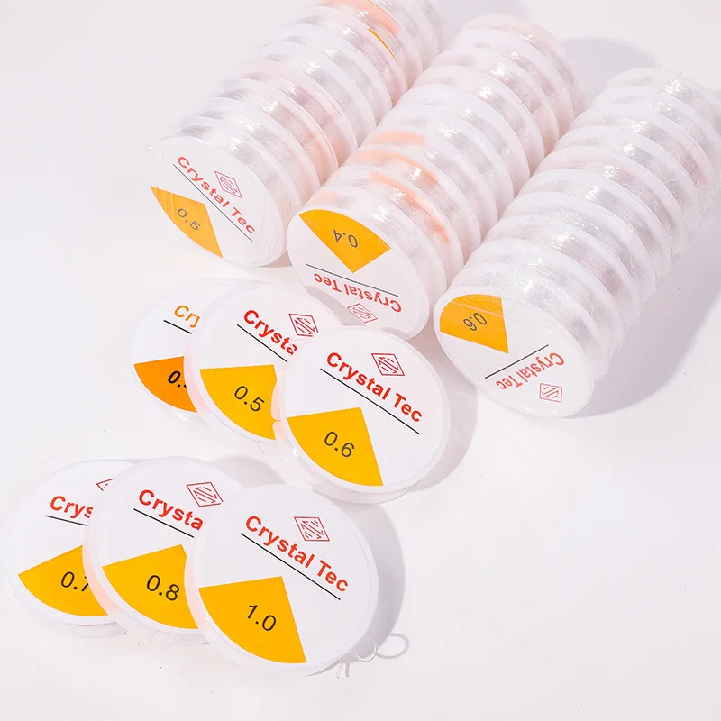 0.5-1mm Factory Wholesale White Transparent Crystal Elastic Beading Wire For DIY Jewelry Beading Cord String Wire