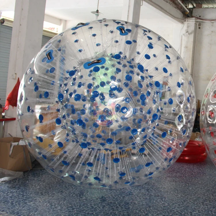 2 входа прозрачный 1 мм ПВХ 3 м x Giantzorb надувной бублик Зорб шар боулинг