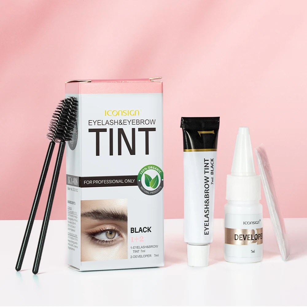 Best selling dye eyebrow waterproof professional eyebrow dye eyelashes and lash tint black brown coffee color