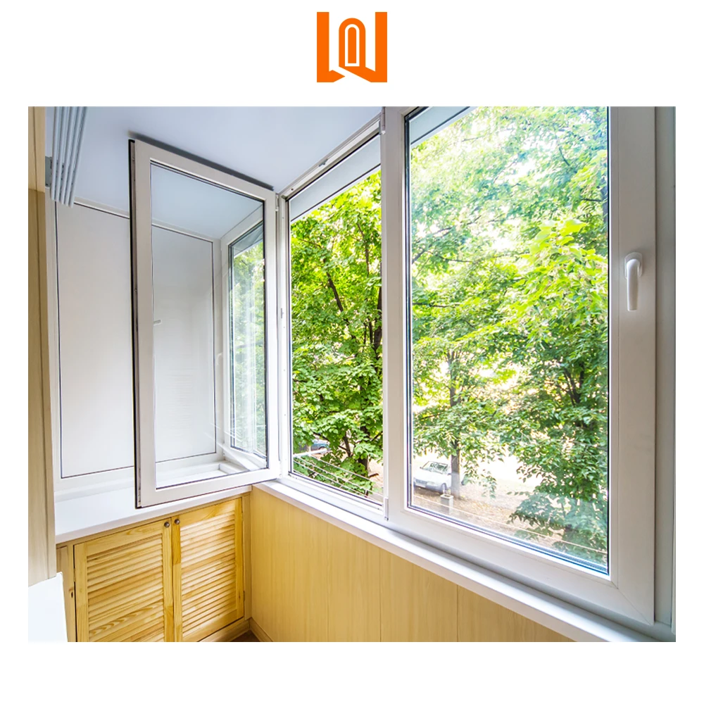 WANJIA Houses Exterior Window Grill Designs PVC Casement Windows Triple Pane Casement Windows