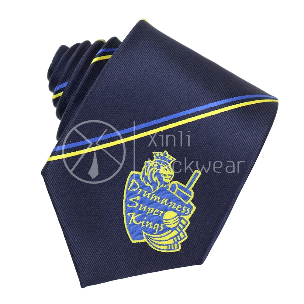 Factory Cheap Polyester Woven Jacquard Men Blue Ties Custom Logo Private Label Manufactures Tie Wholesale