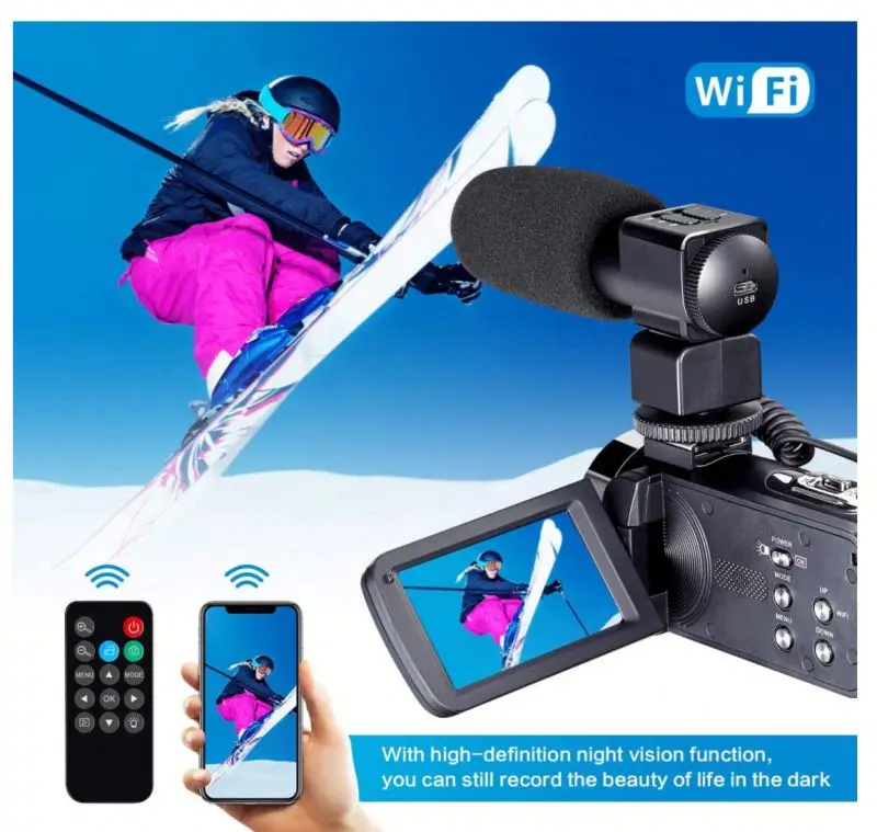 4K сенсорный экран камеры с микрофоном подходит для 48MP HD