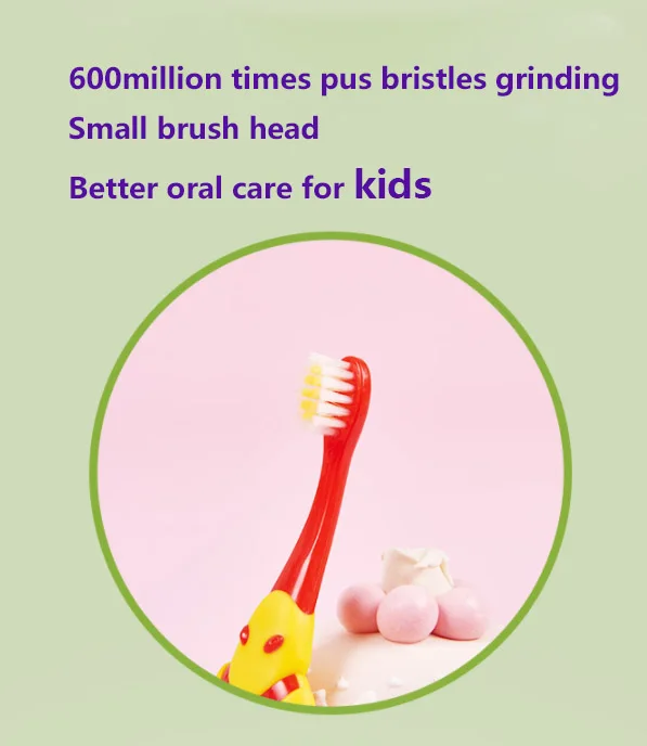 OEM Cute turtle design cartoon kids toothbrush with free car toy gift 600 million+ times soft bristles grinding
