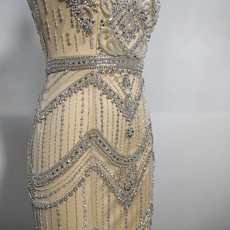 Feather Beaded evening party evening host dresses