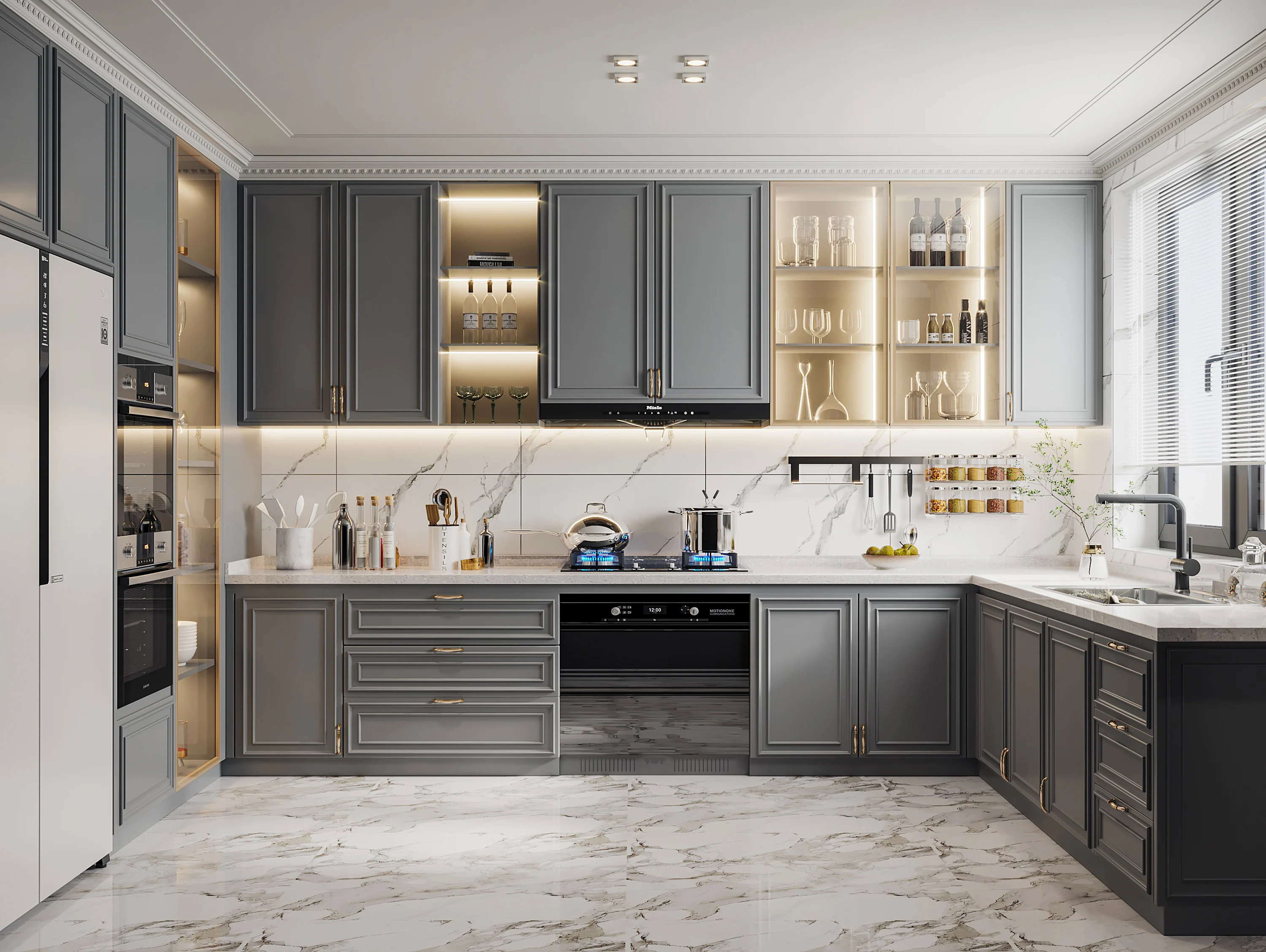 Hot Selling Modern Designs Modular Kitchen Cabinet Solid Wood Lacquer Kitchen Furniture