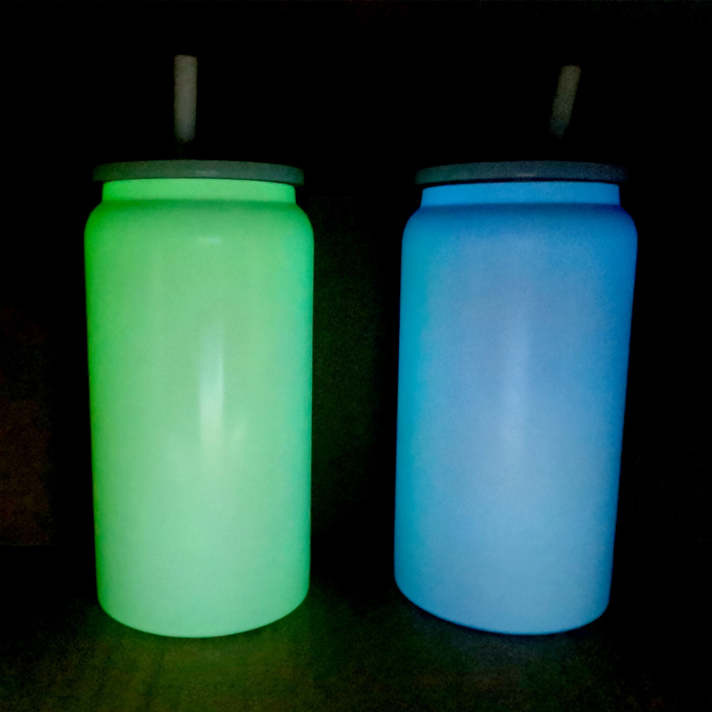 USA Warehouse 16oz Halloween Luminous Color Changing Cups 16 oz Glow in the Dark Insulated Stainless Steel Sublimation Soda Can