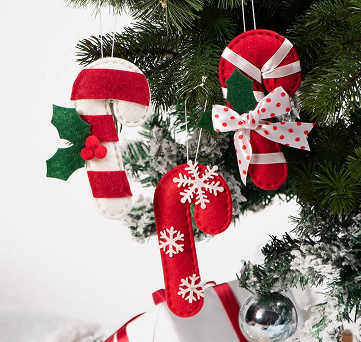 Christmas Wool Felt Novelty Boot Socks Funny Felt Craft Decoration Wool Socks Hanging Ornament Decoration Gift Bag Sock Pendant