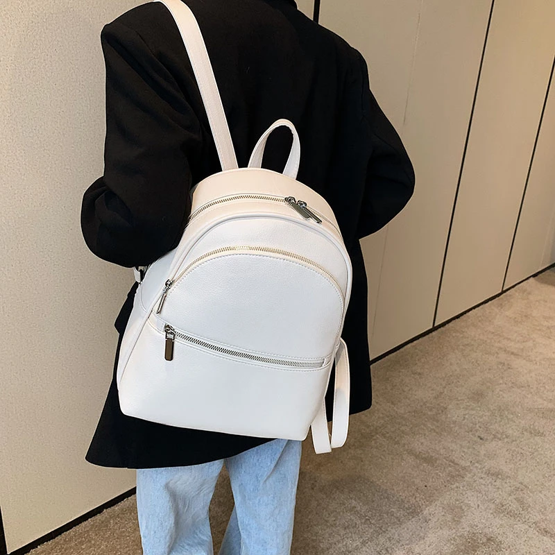 High Quality Women Pu Leather Backpacks School Bags for Teenager Girls Fashion Backpack handbags