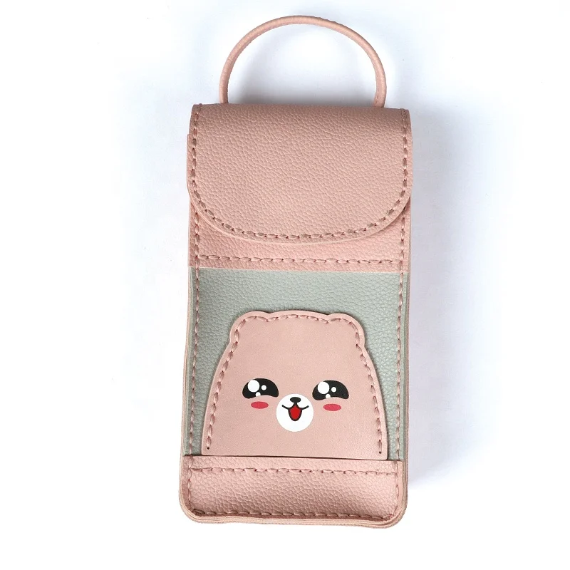 DIY handmade toy for child  easy assembly hand-stitched soft leather sewing  bear mobile phone hand bag