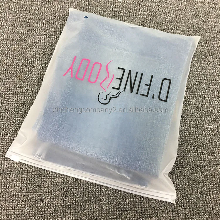 Customized Biodegradable Frosted Plastic Clothing Clothes Package Zipper bag for Package