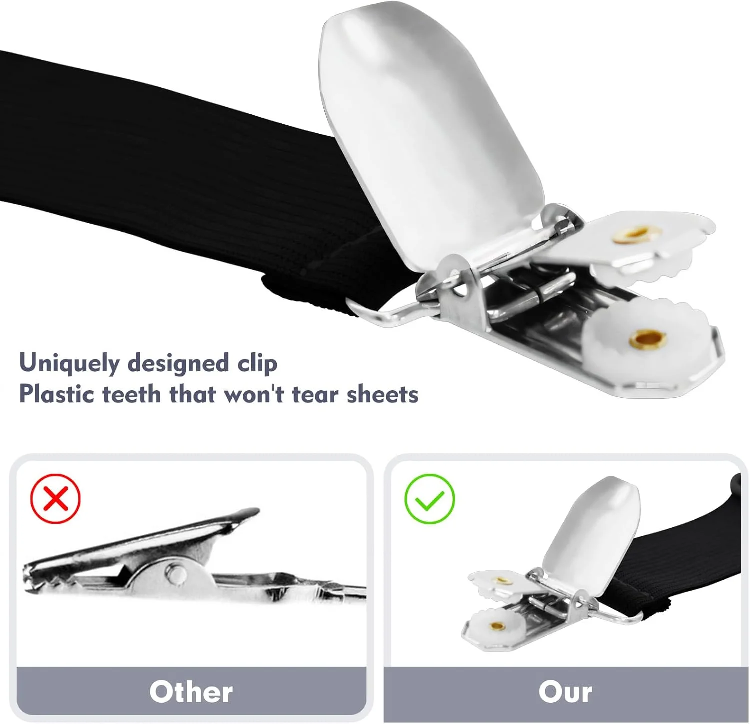 Wholesale High Quality 2Pcs Elastic Bed Sheet Holder Corner Strap Sofa Bed Bands Grippers Bedsheet Fastener Clip