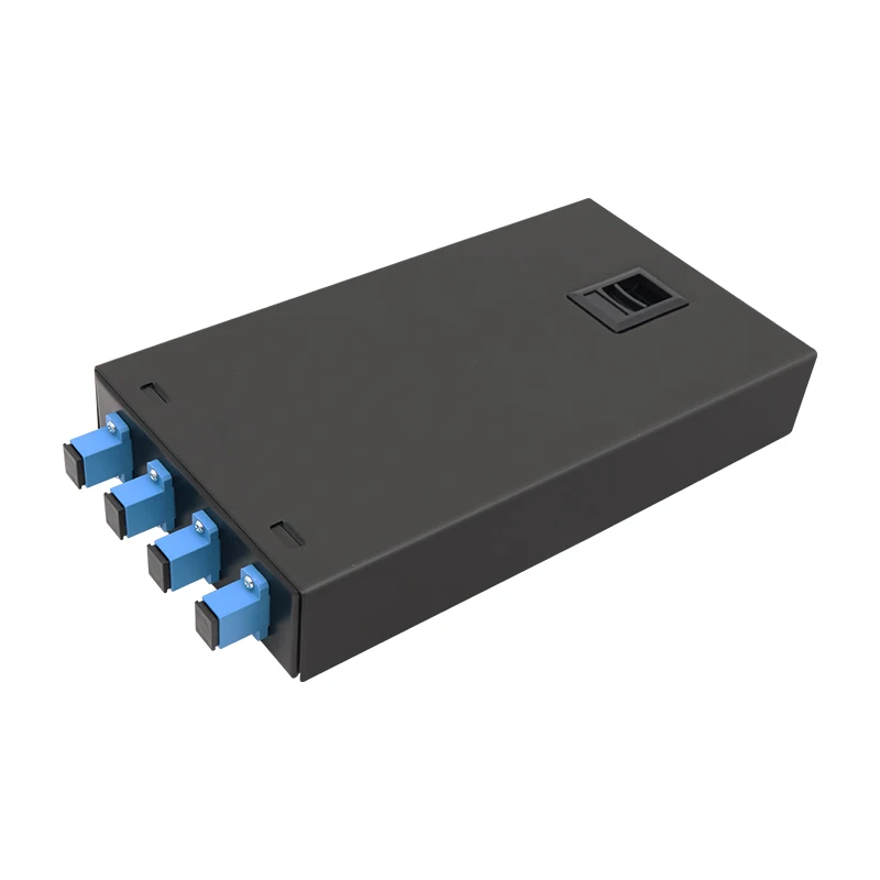 Wall-Mounted Desktop type 4-Core FTTH ODF Mini Patch Panel Optical Fiber Terminal Box Distribution Box SC LC Connectors