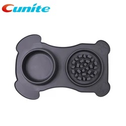 Dog Bowl Slow Feeder Pet Bowl Eco-Friendly Non-Toxic Silicone Pet Bowl Non-Skid Silicone Mat for Dogs Cats and Pets