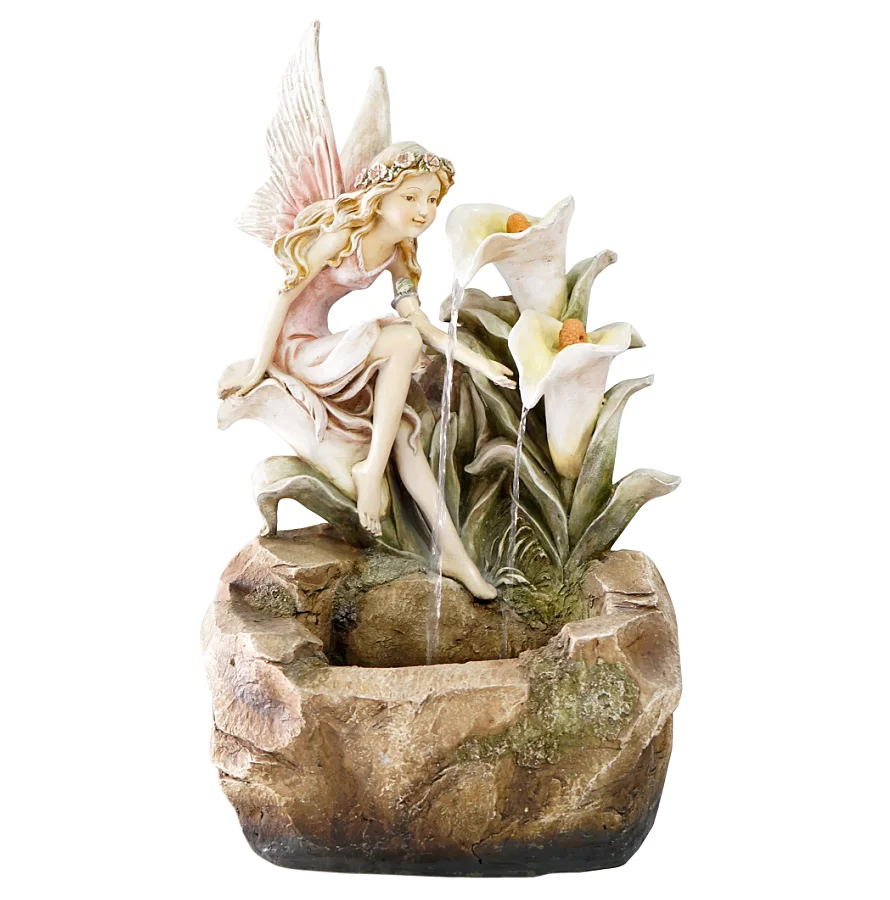 Solar Angel Mushroom water fountain outdoor garden floor water feature decoration