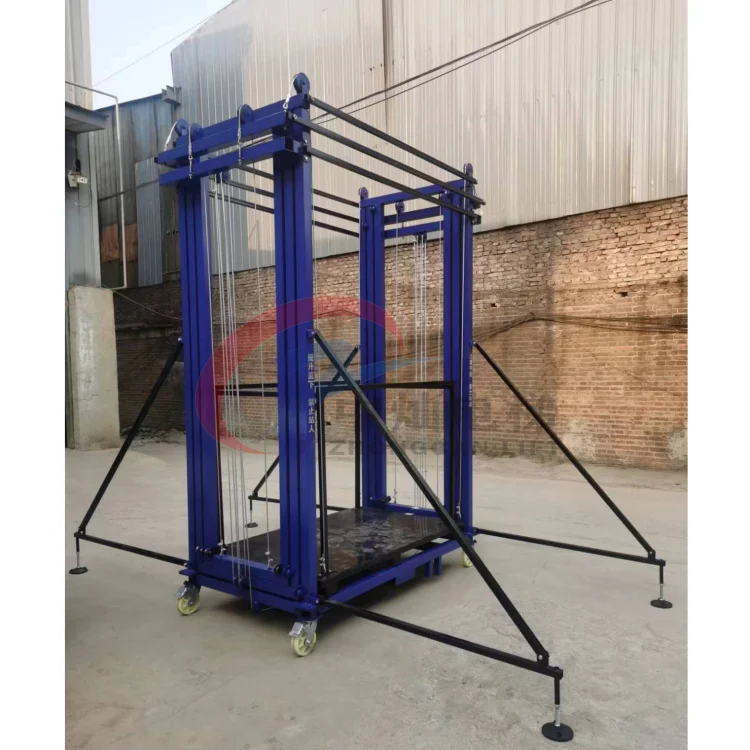 4m 6m Mobile Electric Lifting Ladders/Scaffold Work Platforms For Indoor Outdoor Building Construction