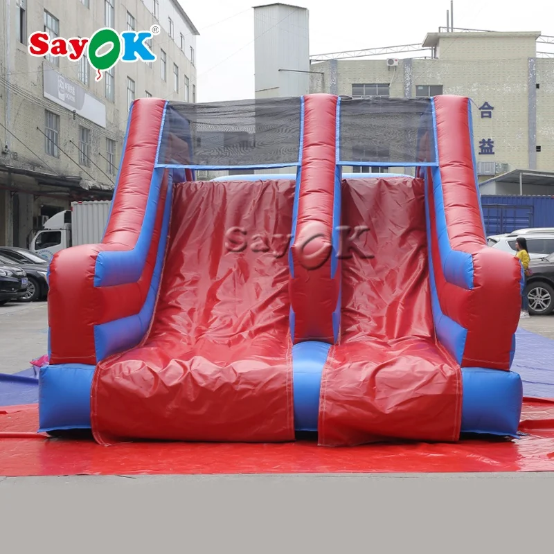 Commercial inflatable obstacle course with bouncer slide