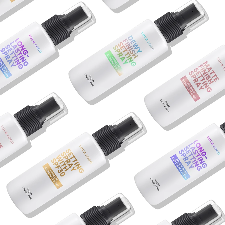 Oil Control Sunscreen Custom Logo Dewy Shimmer Long Lasting Mist Matte Waterproof Private Label Makeup Setting Spray With Spf