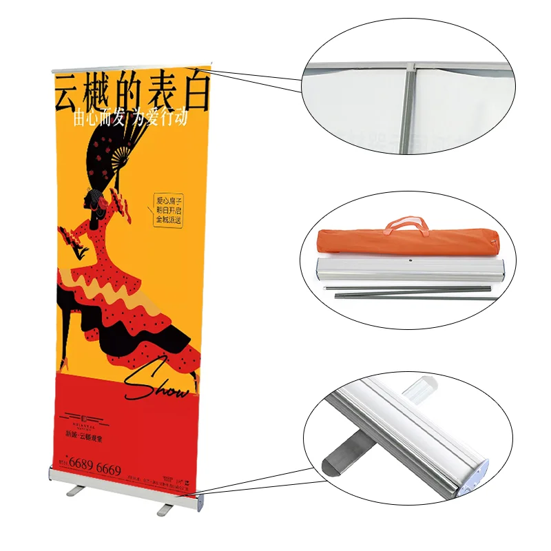 Small Base Plastic Roll up Banner Display Stand