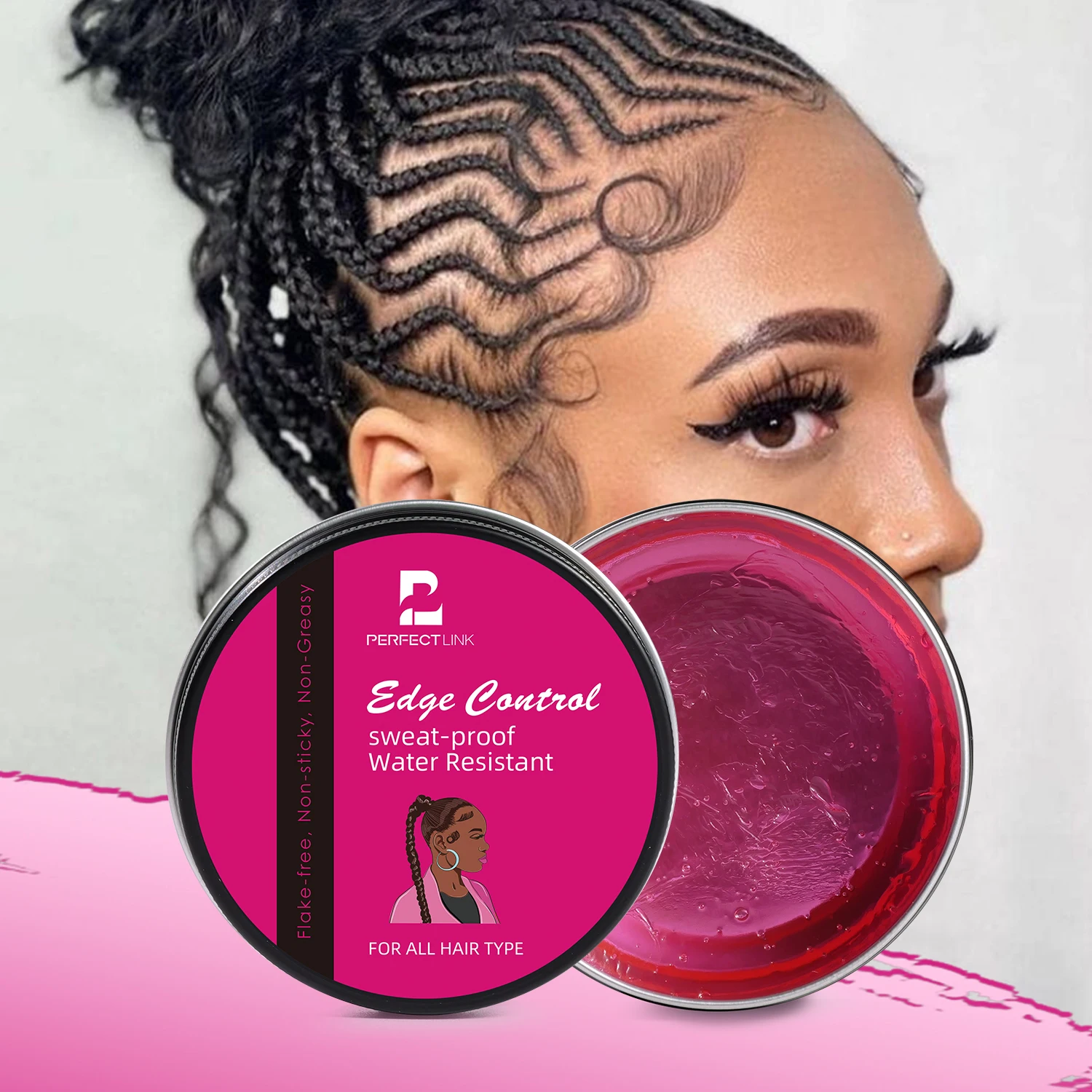 HOT SALES  Edge Control Customized Strong Hold Pomade Styling Gel Waterproof Sweatproof Extra Hold HAIR POMADE