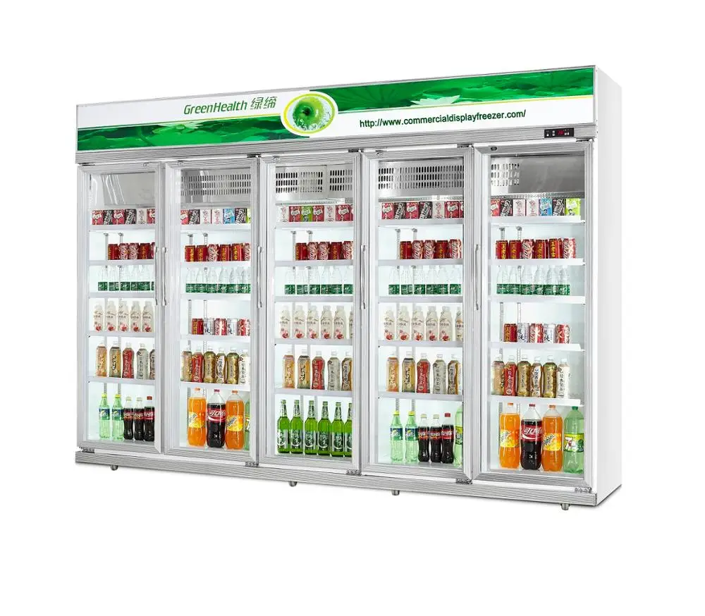 3 Door Upright Beverage Display Freezer Cold Showcase / Supermarket Beer Cooler refrigerators