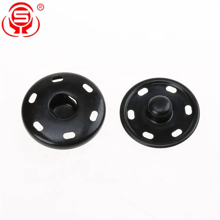 
High Quality 19mm Sew on Snap Button Black Metal Snap Fastener Press Buttons for Clothing 