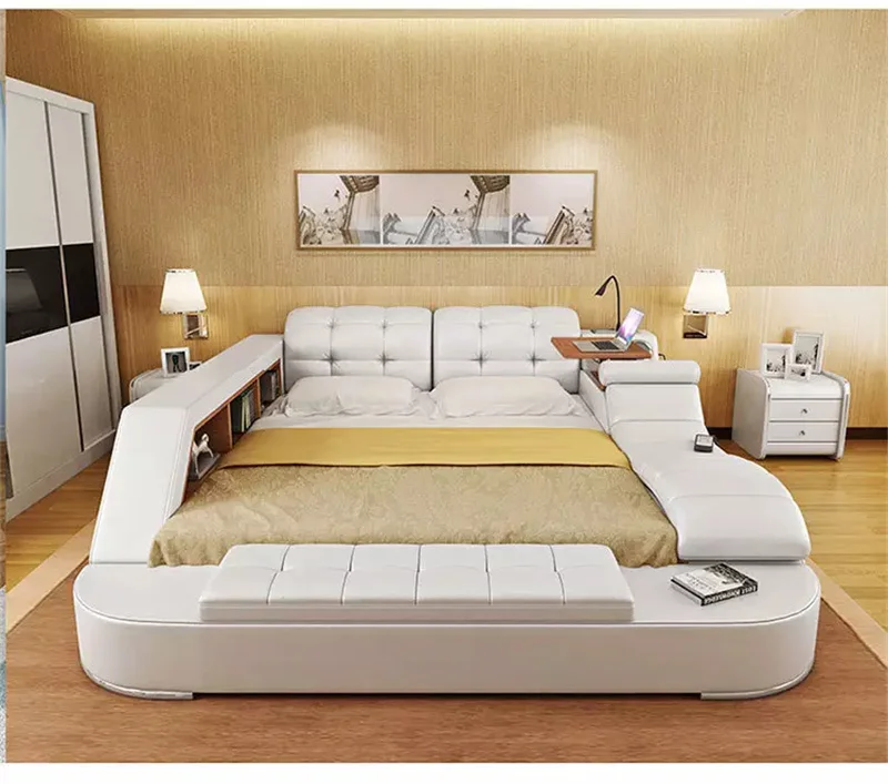 Multifunctional Combination Bed Customized Massage Soft Bed Leather Bed Bedroom Furniture