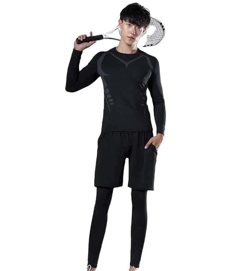 Fitness Wear Sportswear 5 Pieces Workout Sets Men Compression Custom Gym Five Piece Set