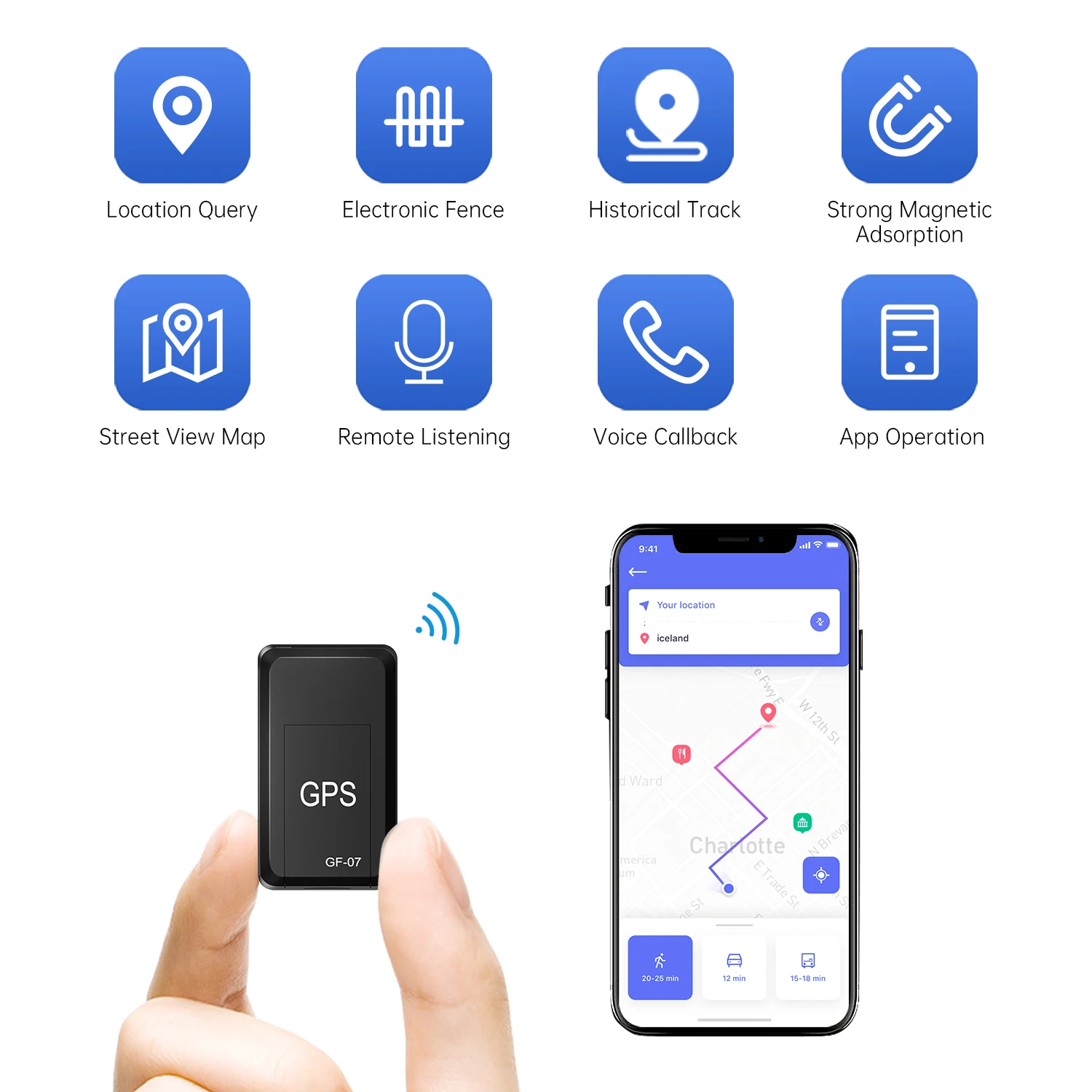 GF-07 Mini GPS Tracker, Ultra Mini GPS Long Standby Magnetic SOS Tracking Device,GSM SIM GPS Tracker For Vehicle/Car/Person