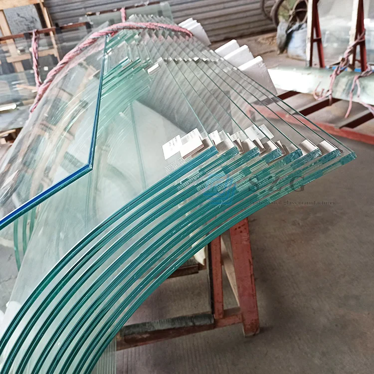 Flat and curved custom tempered laminated glass with PVB SGP EVA thick 4+4mm 5+5mm 6+6mm 8+8mm 10+10mm 12+12mm