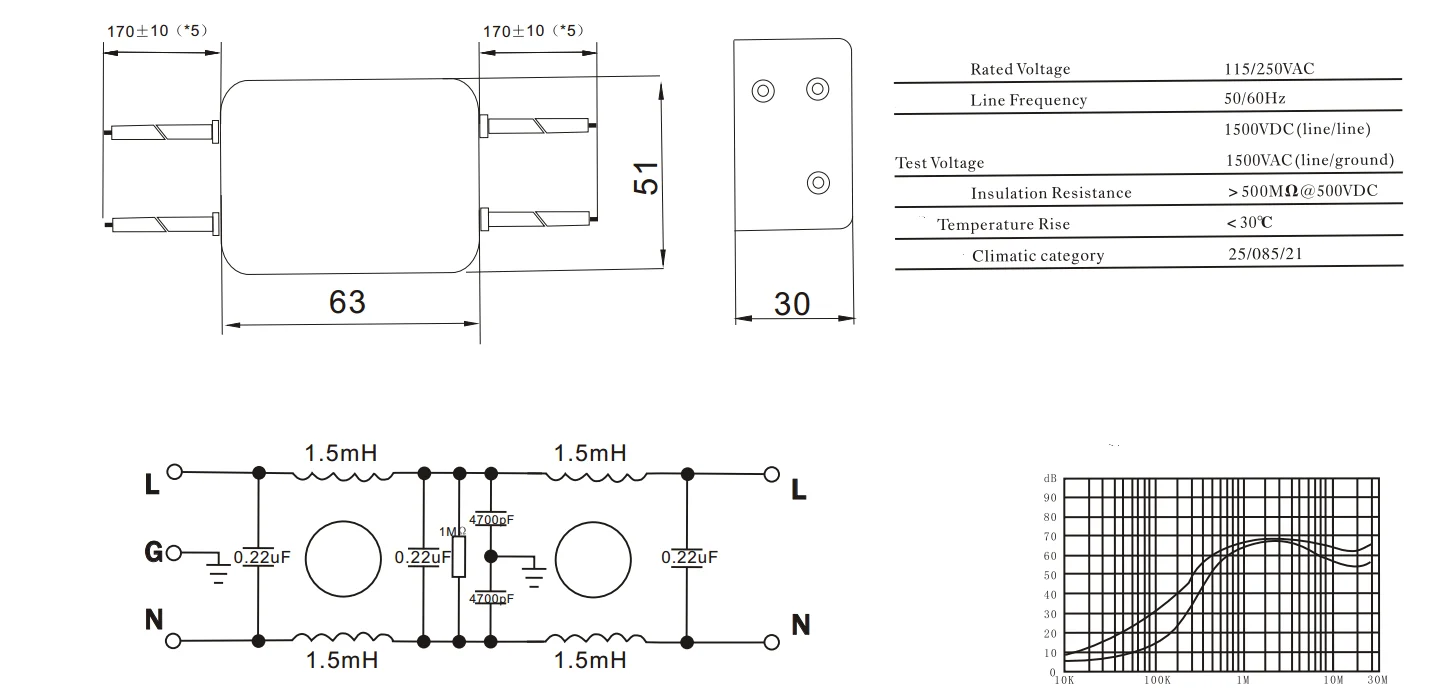110/250VAC emi фильтр lzjb11 3a