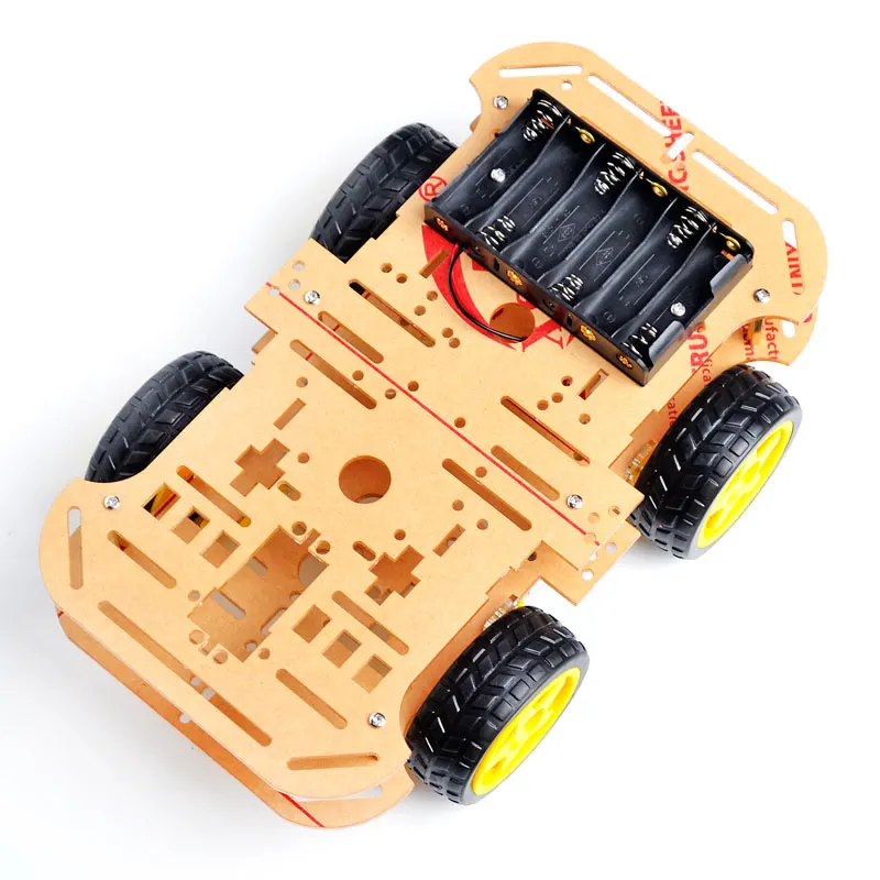 New Type 4WD Smart Robot Car Chassis Sets Acrylic Plate Kit with Speed Encoder Wheel for DIY Educational Robot Smart Car Kits