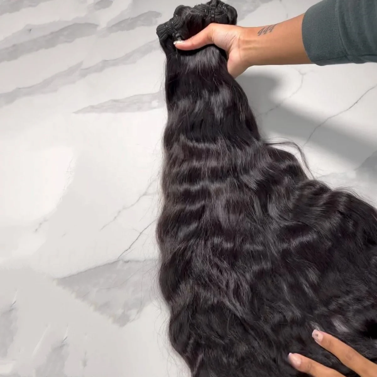 Raw Indian Hair Bundles From India Vendor, Double Drawn Remy Unprocessed Raw Virgin Bulk Human Hair, Raw Hair 10A 12A 15A grade 