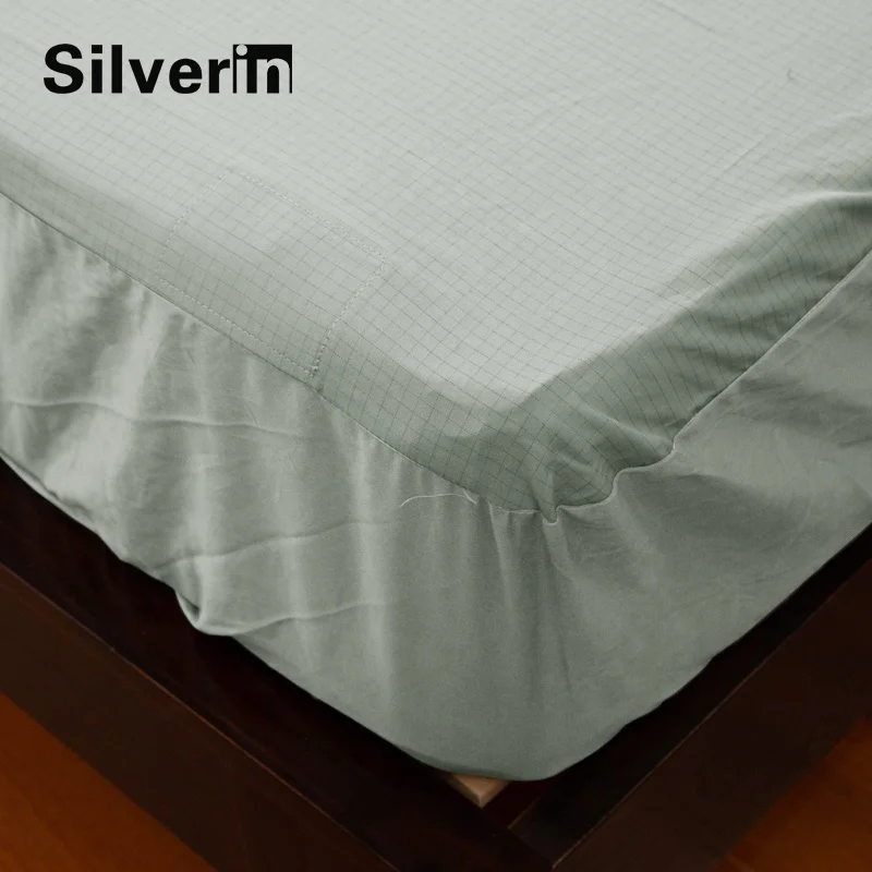 203x198x40 cm  Hot sale Silver fiber Earthing grounded fitted sleeping  bed sheet  with cord and plug