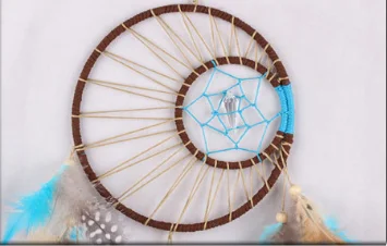 Wholesale Handmade Boho Hanging Feather Dream Catcher for Car Home Room Door Wall Art Party Decor Ornament Gift Craft DIY Kit