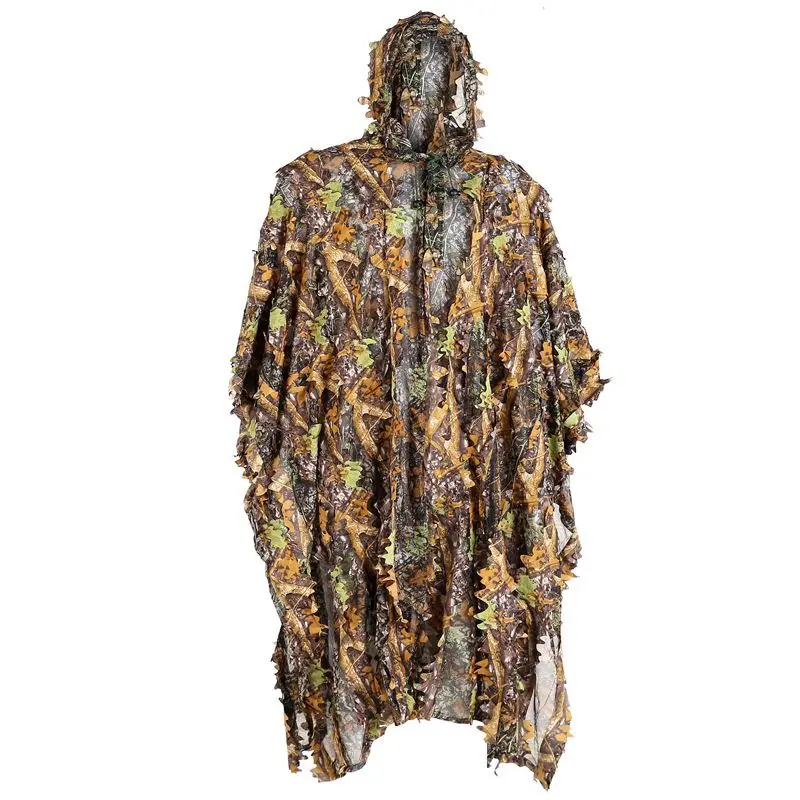 3D Leafy Camouflage Ghillie Suit Lightweight Breathable Hunting Clothes for Men
