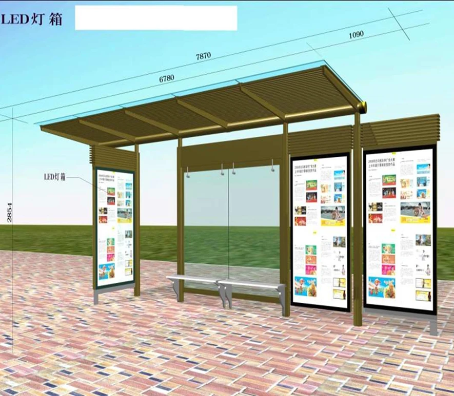 Укрытие для автобусной остановки наружная реклама светодиодный
