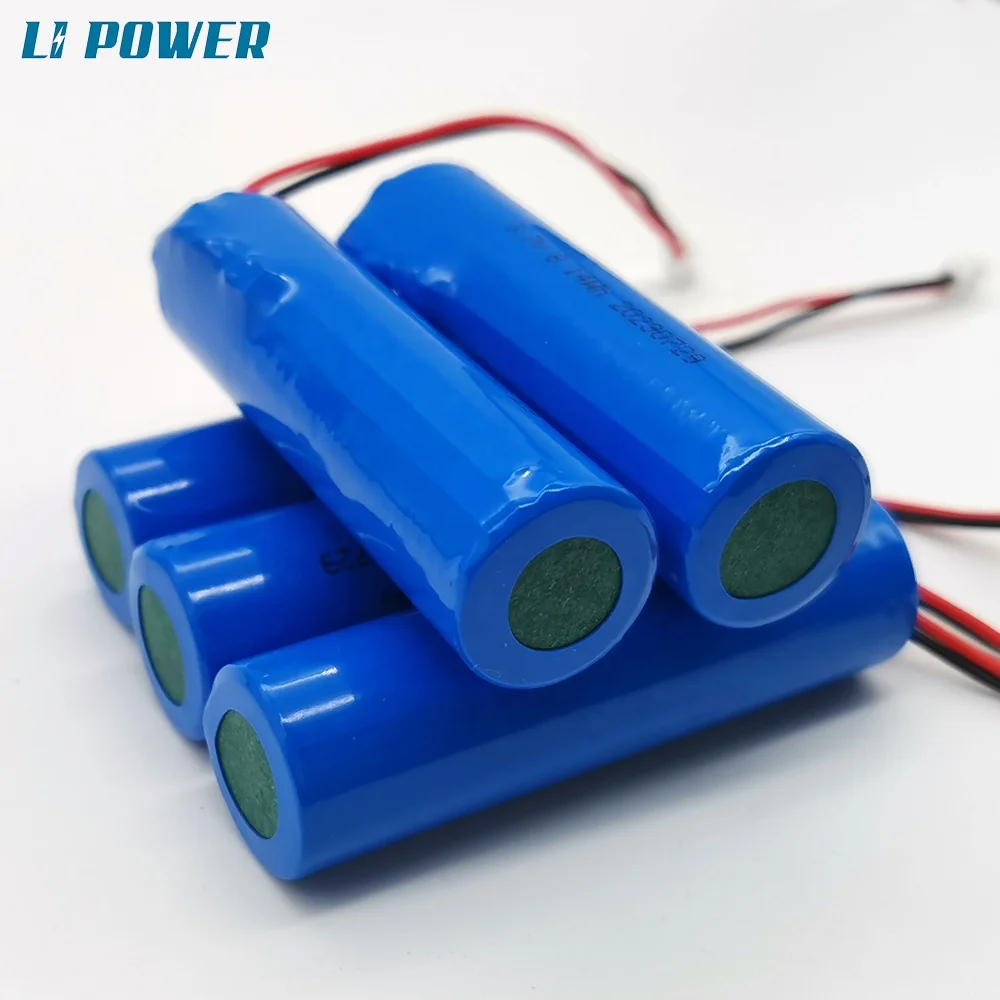 round  Cylinders 18650 2200mAh Rechargeable li ion Lithium 3.7V 18650 battery with BMS cable connector