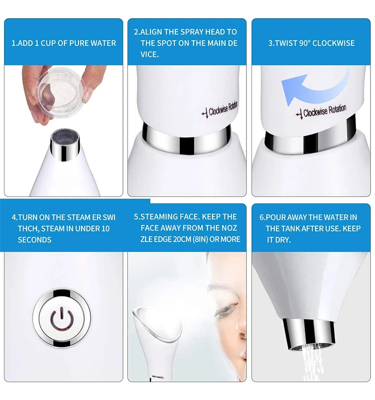 Dropshipping home use multifunction hot and cold portable vapozone face stface steam machine facial steamer