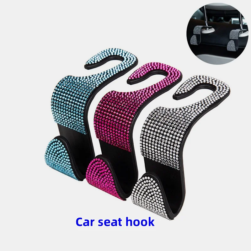 Car Seat Headrest Diamond Hook  Hanger Storage Organizer Universal for Handbag Purse Coat fit Universal Vehicle Car  S Type