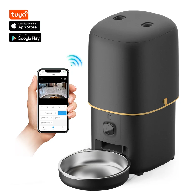 Автоматическая умная камера для кормления домашних животных с Wi-Fi и пультом дистанционного управления из нержавеющей стали пластика 1080p HD видео