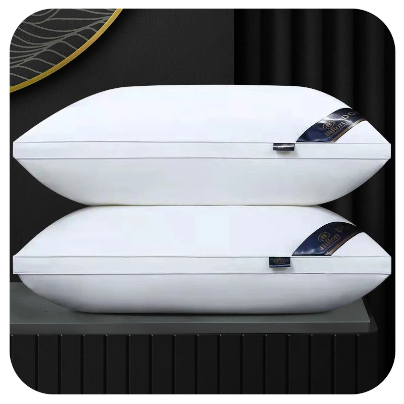 1000g Healthy Sleep Microfiber Polyester 5 Star hotel 48x74 Pillow Hilton Hilton Pillow with bag 1kgwholesale hotel white cotton