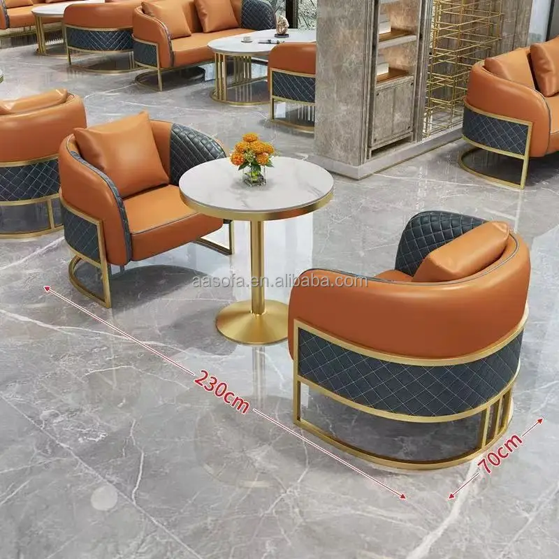 Modern restaurant sofa Office Negotiating Sofa Casual Rest Area Beauty Salon Meeting chair Hotel Reception Table chair bench set