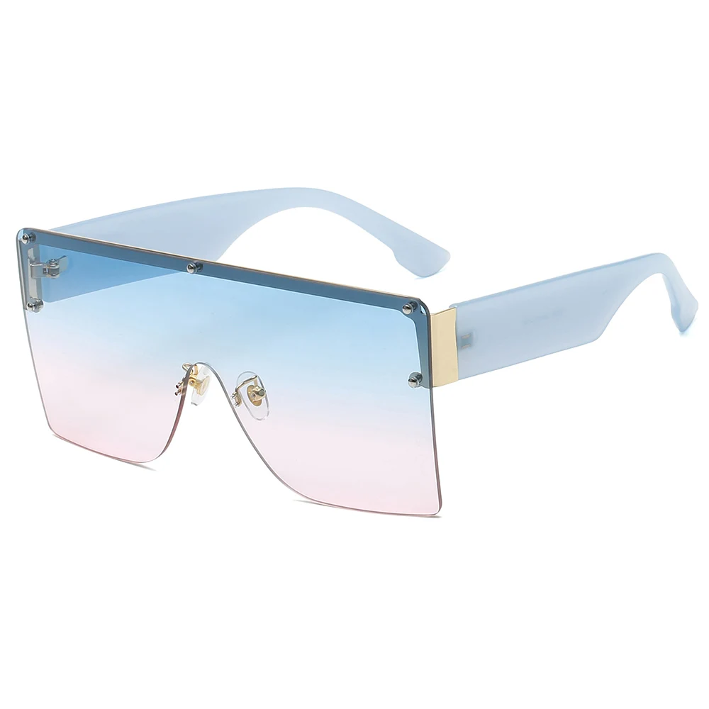 2021 New Arrivals Custom Logo One Piece Sun Glasses Shades Men Women Sunglasses Designer Trendy Fashion Black Top Sale In China