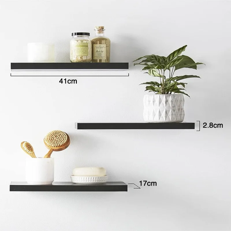 Custom Design and Logo Wall Wooden Shelf  Display Storage MDF Rustic  20cm 30 cm 40cm Floating Wall Shelf for decoration